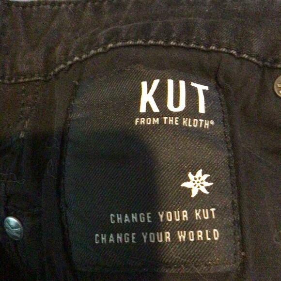 Kut from the Kloth Black Connie FabAb Ankle Skinny Distressed Jeans Size 12 - Picture 9 of 9